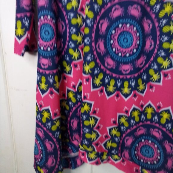 Simply Southern Blouse Tunic Women S 3/4 Sleeve Asymmetrical Hem Pineapple Crabs - Picture 6 of 15